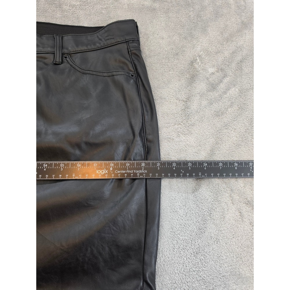 Torrid Black Faux Leather Mini Skirt Womens 14 Elastic Waist 5 Pocket Edgy Matte - Picture 6 of 9